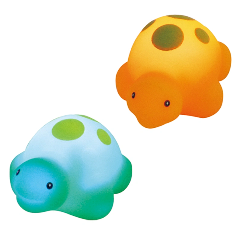 Wholesale Eco Friendly Bpa Free Baby Shower Toys Flashing Rubber turtle with Light Led Bath Toys for Kids