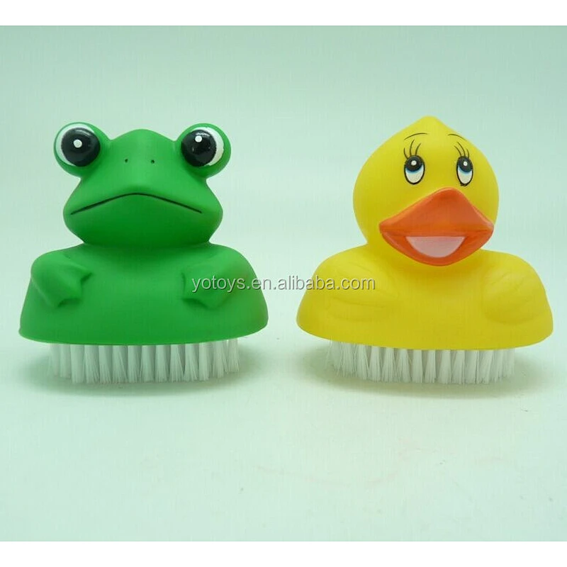 China Wholesale Plastic Animal Duck Frog Nail Cleaning Tool Nail Brushes for Toddler Kids Children