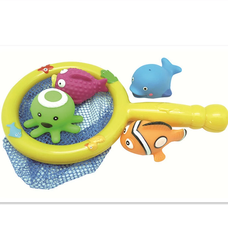 fishing net bath toys Baby Educational Learning Toys sea animals for bathtub
