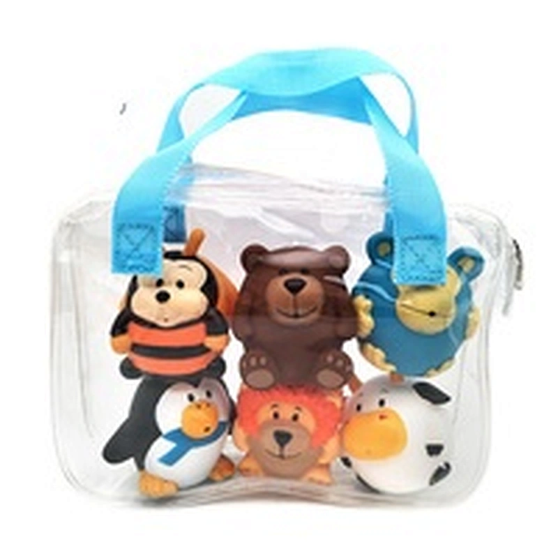 Safety Material Wholesale Wild Animal Vinyl Funny Bath Toy Set