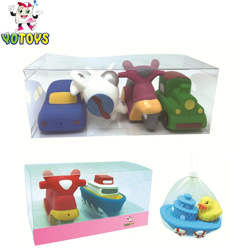 Eco Friendly Plastic rubber Juguetes Desde Spray Water Boat Airplane Squirt Bath Toys for Kids