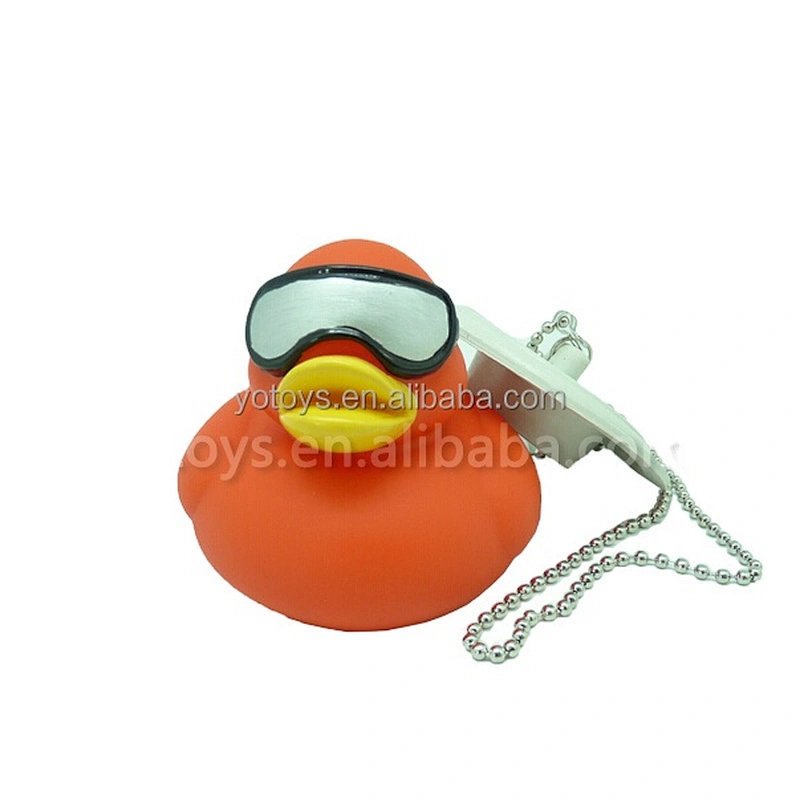 wholesale china plastic baby Bath tub stopper with floating duck bath toy Plug stopper for Children