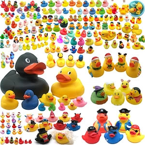Custom PVC  Plastic Duckie  Rubber Duck with Sound Floating Squeaky Shower Bath Toy Rubber Duck for Kids