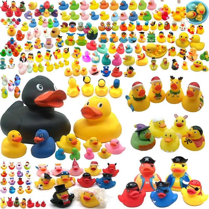 Custom PVC  Plastic Duckie  Rubber Duck with Sound Floating Squeaky Shower Bath Toy Rubber Duck for Kids