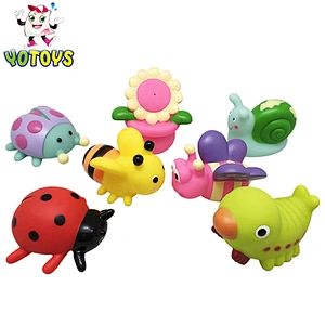 Made in China Cheap Soft PVC Vinyl Garden Rubber Flower Cute Baby Water Squirt Toys set for kids
