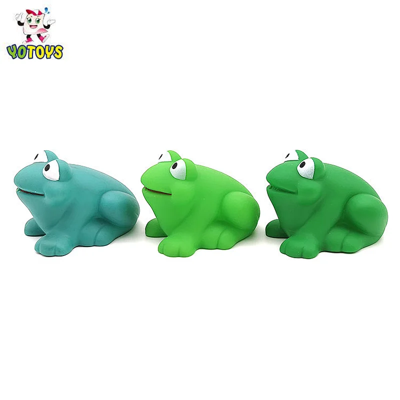 Hot Sell Kids Rubber Plastic Sea Animal Toy Little Green Frog Prince Toy Baby Bath Toy for Baby Child