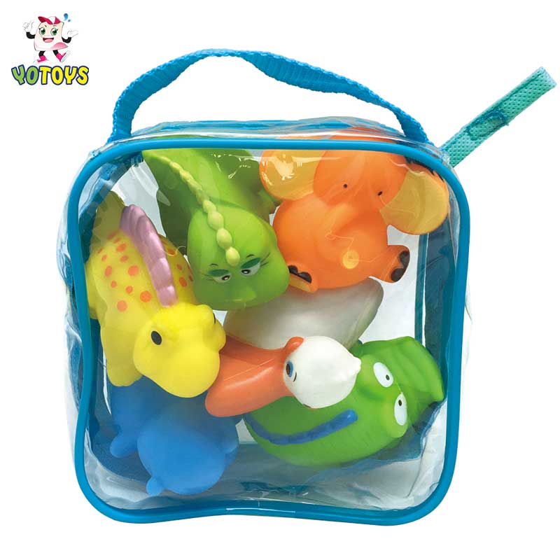 Wholesale Land Animal Elephant Dinosaur Rubber Toy PVC Animal baby Bath Toy for Kids