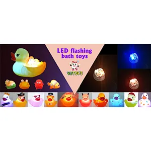 Juguetes Waterproof Floating Flash Custom Pvc Rubber Duck Glow Led Light-up Toy For Babies