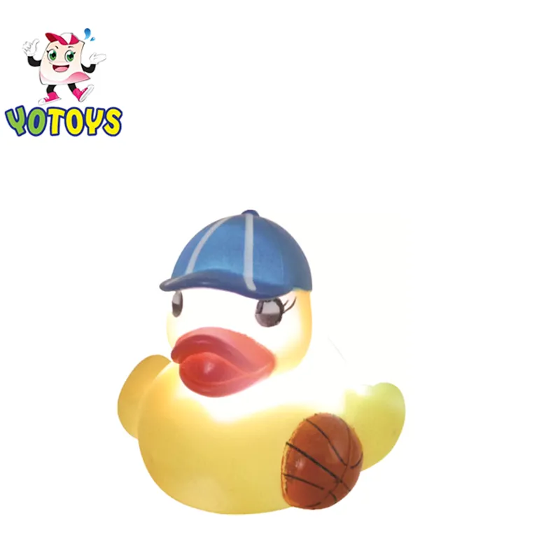 Juguetes Waterproof Floating Flash Custom Pvc Rubber Duck Glow Led Light Up Bath Toy for Babies