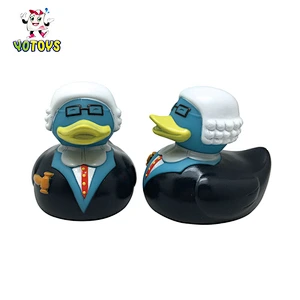 Custom Lovely Duckies PVC Vinyl Squeaky Baby Rubber character Duck Bathroom bath toys for Kids Children