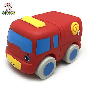 Top Quality Fire Engines and Firefighters Toys Pvc Plastic Car Educational Toys for Kids Baby Boys