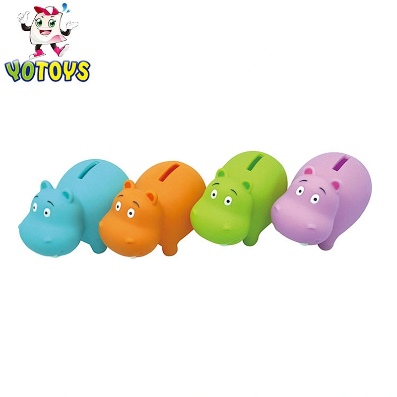 Eco Friendly Soft Pvc Hippo Teddy Bear Piggy Sheep Box Bank Animal Money Bank Slot Toys for Babies