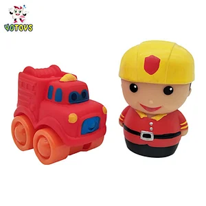 New Design police car ambulance fireman toys rubber run car plastic diy Assemble toys for kids child
