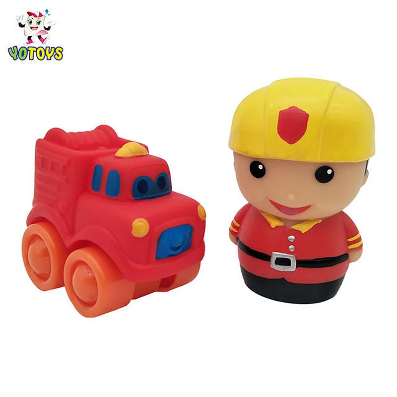 New Design police car ambulance fireman toys rubber run car plastic diy Assemble toys for kids child