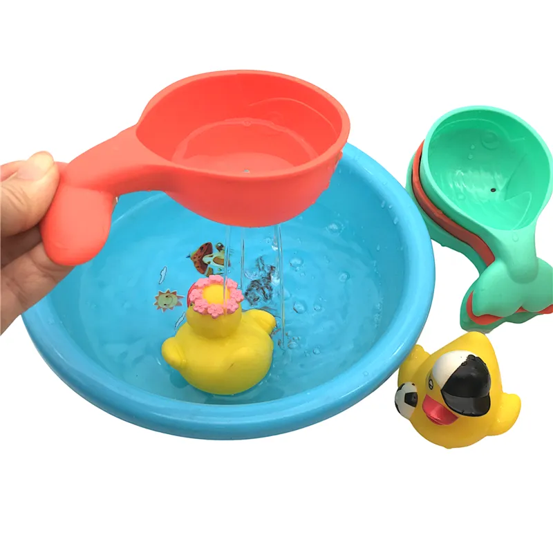 Plastic Stacking Up Cups Game Baby Water Montessori Learning Early Educational Bath Toys for Child