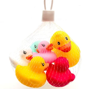 New Toys 2021 Promotional Price Wholesale Natural Rubber Duck Set Baby Bath Toy for Kids Infants