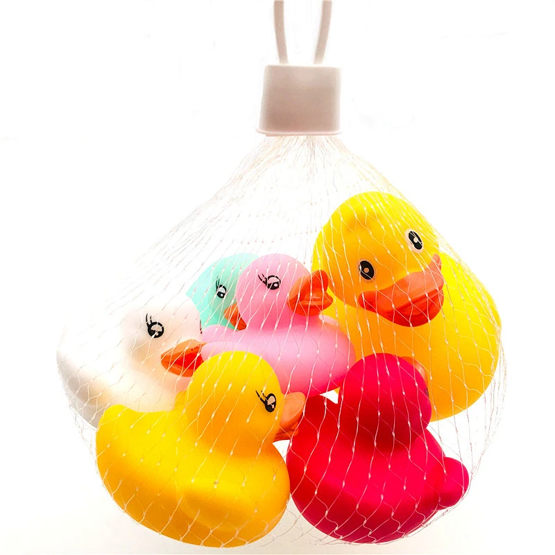 New Toys 2021 Promotional Price Wholesale Natural Rubber Duck Set Baby Bath Toy for Kids Infants