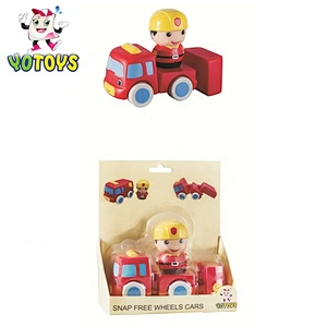 PVC vinyl Mini Firemen Figure Fire Truck Ambulance Policemen Baby Vehicle Car Toy Set for Boys Gifts