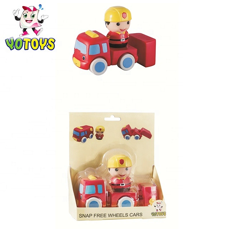 PVC vinyl Mini Firemen Figure Fire Truck Ambulance Policemen Baby Vehicle Car Toy Set for Boys Gifts