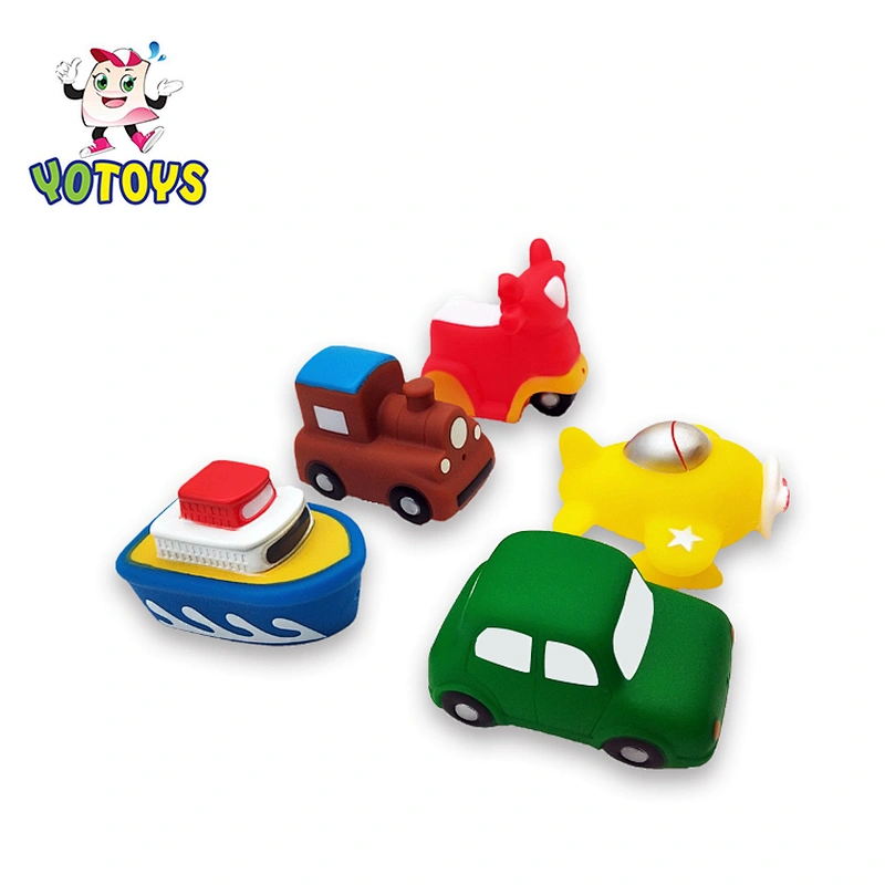 New Popular Baby Bath Toy Set Soft Rubber Plastic Car Toys Sets Vehicle Bath Toys for Kids Children Babies Phthalate Free Vinyl