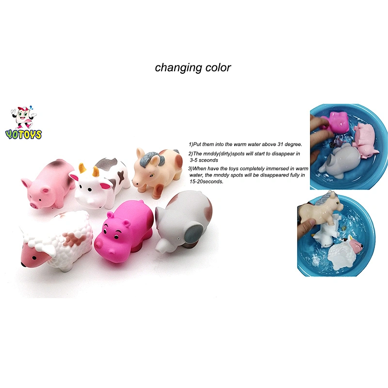 Farm animal changing color educational toys Dirty spots disappeared baby bath toys