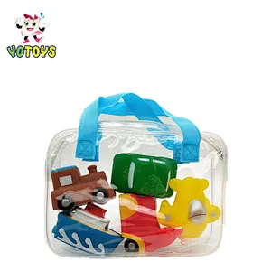 New Popular Soft Rubber Plastic Car Toys Sets Vehicle squirt Bath Toys Set for Kids Children boys