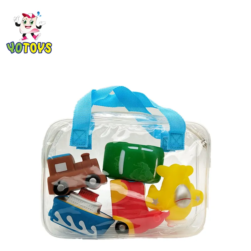 New Popular Soft Rubber Plastic Car Toys Sets Vehicle squirt Bath Toys Set for Kids Children boys