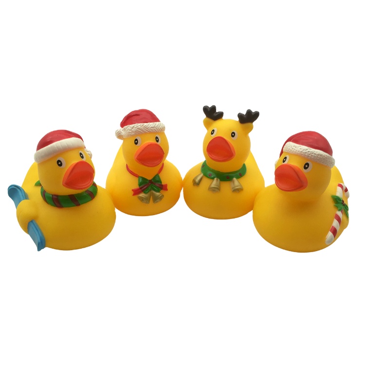 Custom Wholesale Plastic Baby Vinyl Rubber Easter Yellow Duck Christmas Gifts bath Toys for Babies Kids