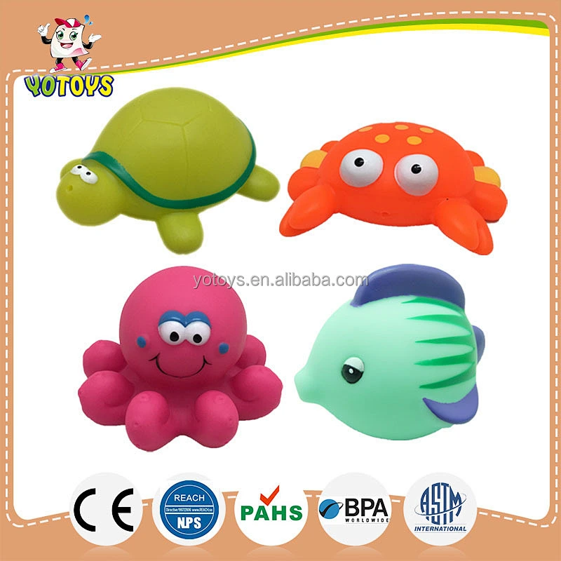 Eco Friendly Vinyl Shark Turtle Crocodile Rubber Octopus Crab Sea Animals Shower Bath tub Toy for Kids