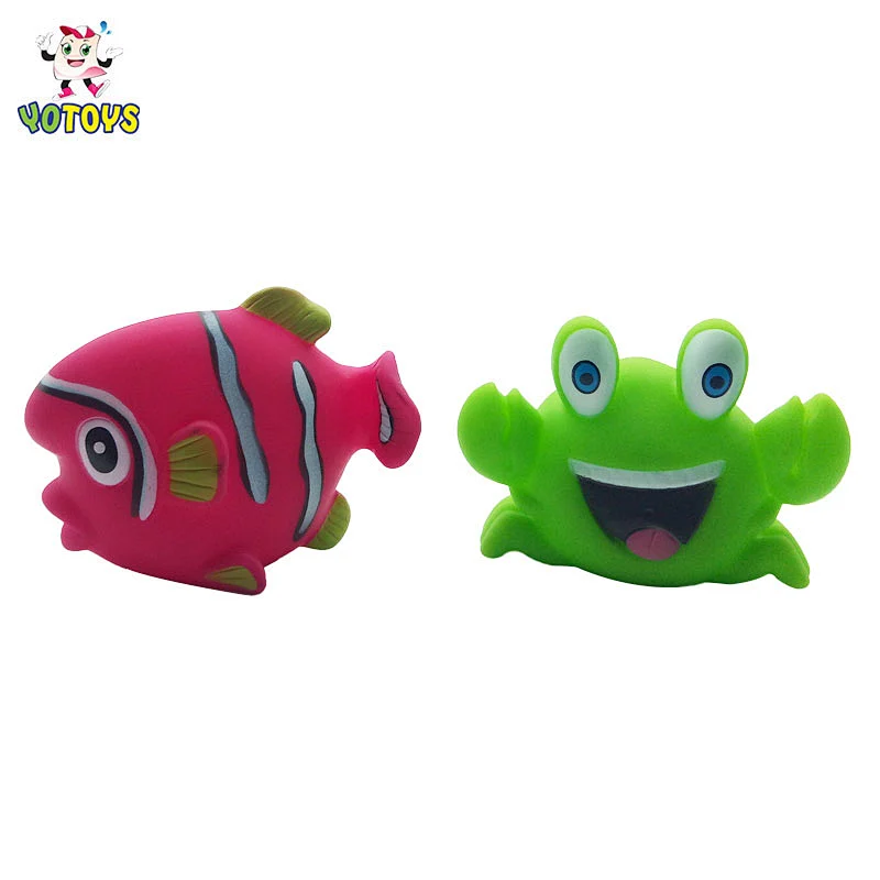 eco friendly plastic rubber sea animal figures clown fish floating squirting baby bath toy for kids