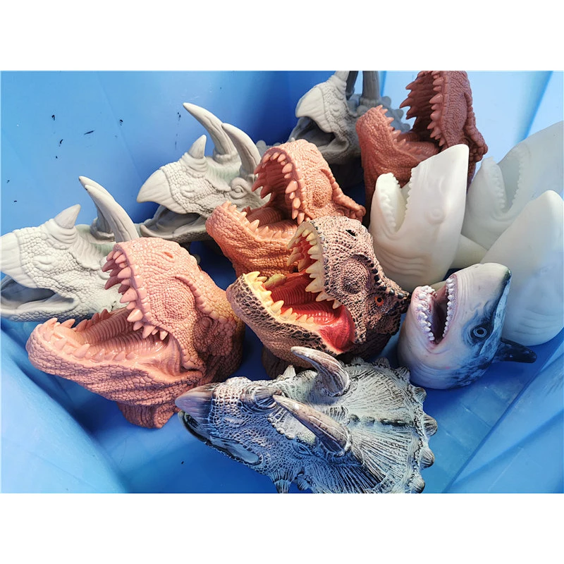 Soft PVC Plastic Rubber 3D Animal Figure Dinosaur Shark Hand Puppets Toys for Boys children baby