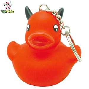 Custom Small Pvc 3d Soft Rubber Duck Key Chain Key Ring Keychain Toy Stainless Steel Metal Key chain