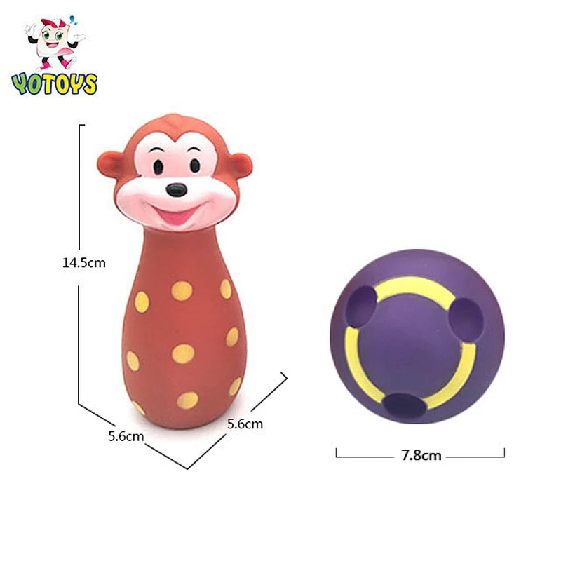 Wholesale Monkey Farm Animal Bowling Balls Game Baby Educational Toys for Kids Mainan Anak Juguetes