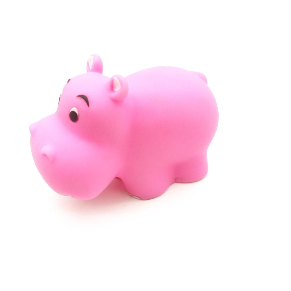 Lovely pink mini hippo toys,factory wholesale logo printed animal bath toy