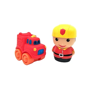 Eco Friendly Plastic Small Fireman Figure Police Car Toys Set Baby Educational Toys Set for Kids