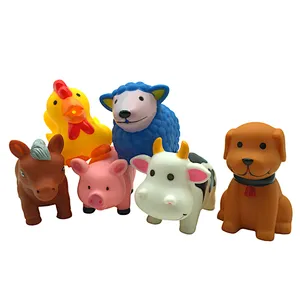 Brinquedos China Plastic Farm Animal Squirt Soft Plastic Dog Baby Bath Toys in Bulk for Kids