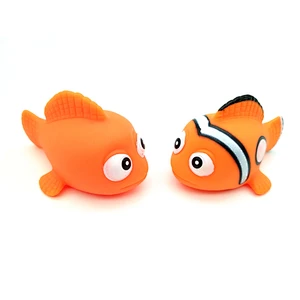 Floating Pink striped fish squirter Clown Fish toys Cartoon pvc bathing toys for toddlers