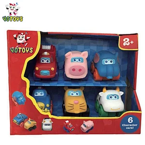 Hot Sale PVC movable cars Vinyl 4 Wheels Vehicle Car Toy for toddler Educational Toys for Kids Boys Gift
