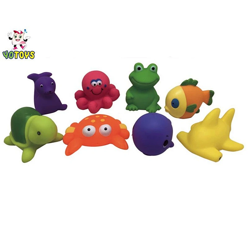 Plastic Vinyl Animal Fishing Game Bath Toy Set for Baby Shower Squirt Bathroom Fun for Toddlers Infant