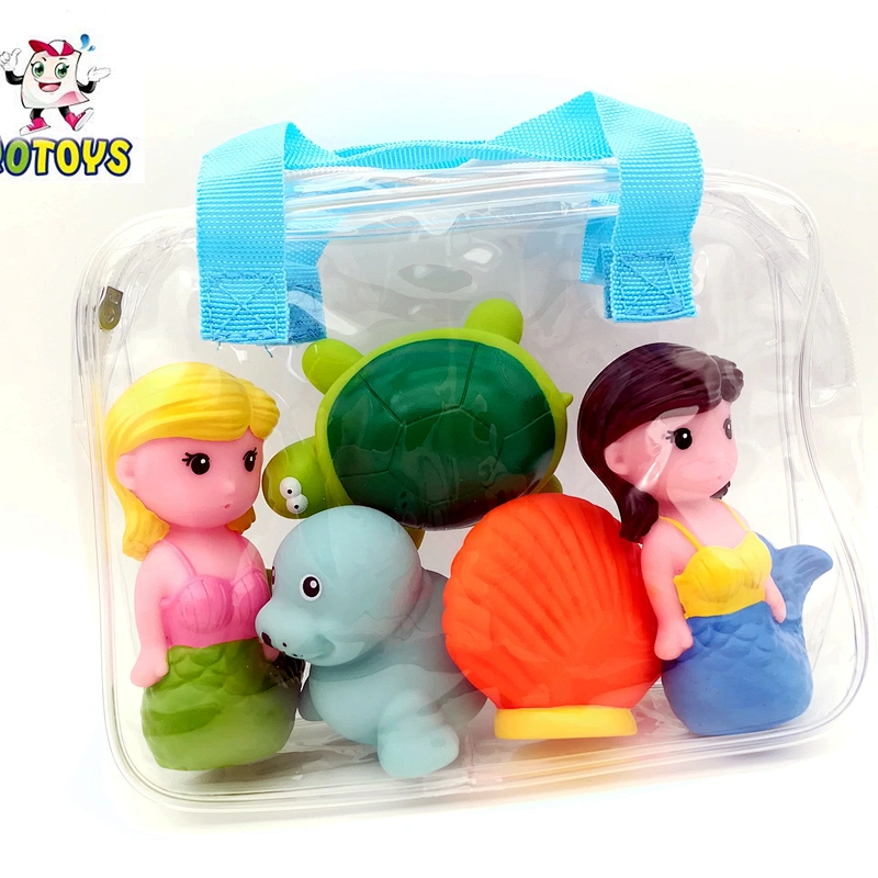Wholesale Custom Mermaid Shell Turtle Spray Water Bathroom Squirtes Bath Toys Set for Kids Girl Gift