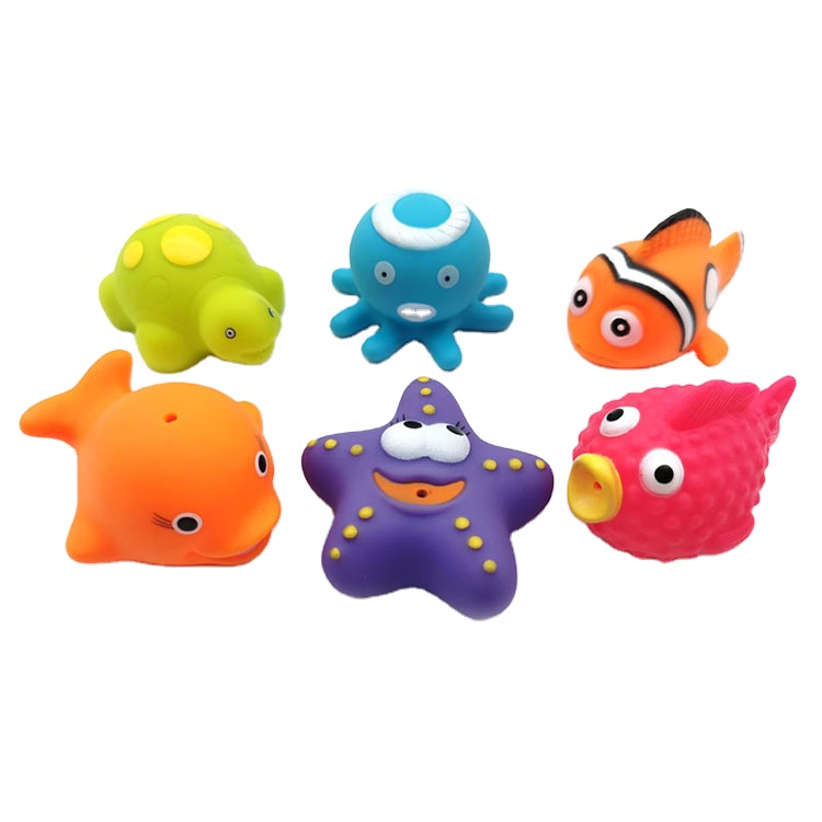 Dongguan Manufacturer Wholesale rubber Ocean Sea Animal Dolphin Plastic Baby Bath Toys for Kids Child