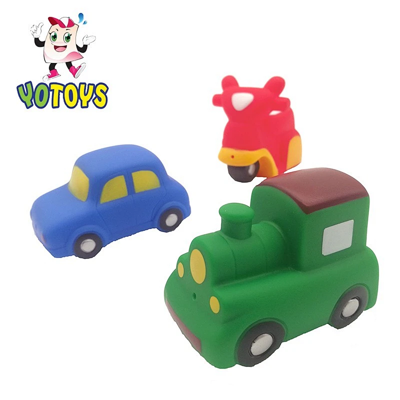 Wholesale Plastic Rubber Truck Cheap Small Little Car Juguetes Squirt Bath Toys for Kids Boys Gift