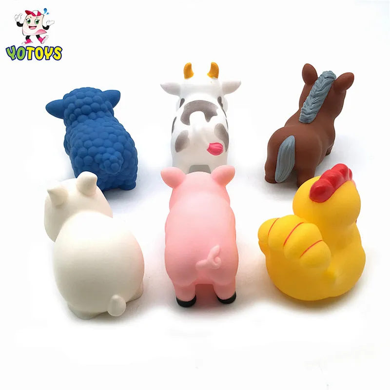 Brinquedos China Plastic Farm Animal Squirt Soft Plastic Dog Baby Bath Toys in Bulk for Kids