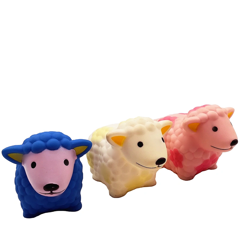 Eco-friendly Plastic Sheep Shape PVC squeaky Product Small Farm Animal bath tub bathroom Toy for Kids