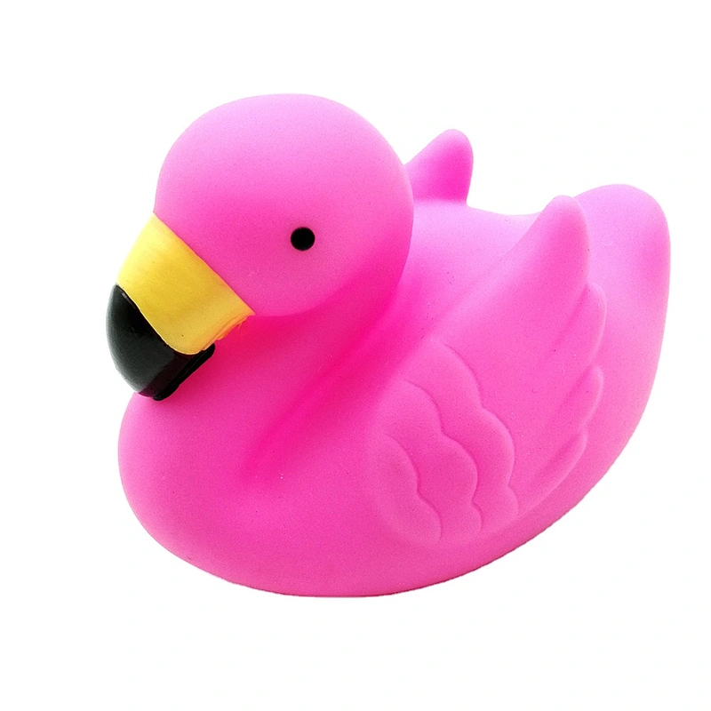 China Manufacturer Rubber Pink Flamingo Floating Squeaky Baby Bath Animal Toy for Kids Bathtub Fun