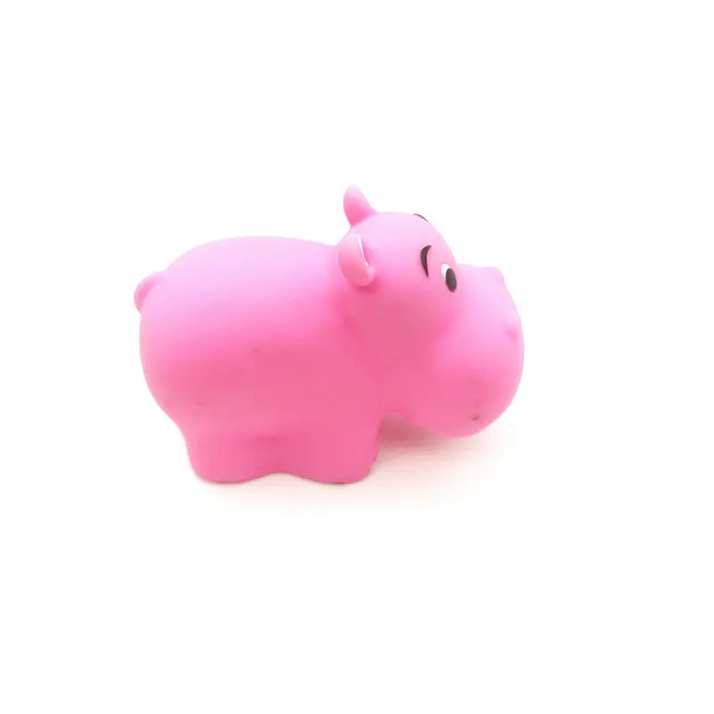 Lovely pink mini hippo toys,factory wholesale logo printed animal bath toy
