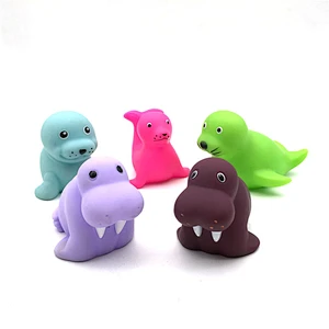 Eco friendly Wholesale Custom Ocean Sea Lion seal Animal PVC squirt Squeaky baby Bath Tub Toy for Kid