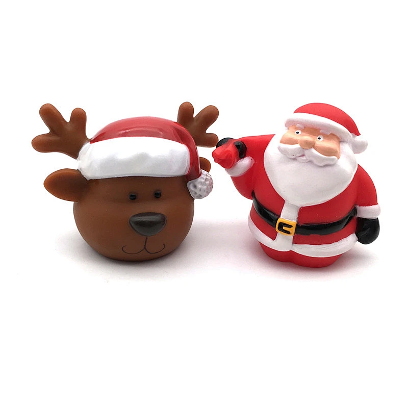 New decorative accessories Santa Claus reindeer plastic rubber bath toys Christmas gift for kids baby