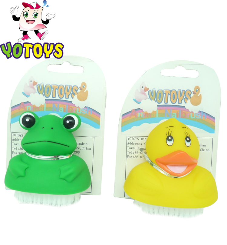 China Wholesale Plastic Animal Duck Frog Nail Cleaning Tool Nail Brushes for Toddler Kids Children