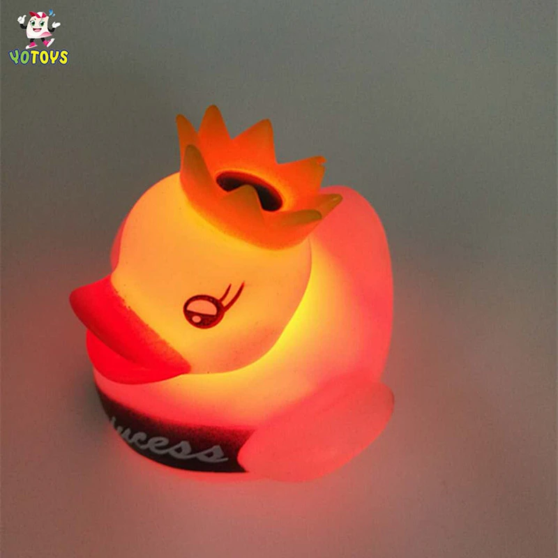 Eco-friendly Plastic Function Changeable Princess Rubber Duck Light up Toy LED bath toys for kids